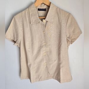 Vintage COLORI Beige Short Sleeve Top